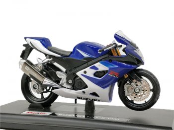 1 299 р. Модель мотоцикла Suzuki GSX-R1000 05-06 Сине-Белый масштаб 118  пм-00018358  с доставкой в г. Воронеж. Увеличить фотографию 1