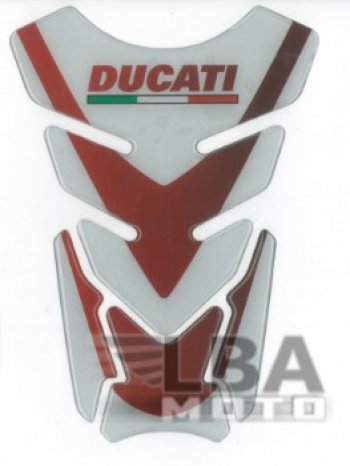 1 299 р. Наклейка на бак для мотоцикла Ducati Бело-Красная  пм-00017097  с доставкой в г. Воронеж. Увеличить фотографию 2