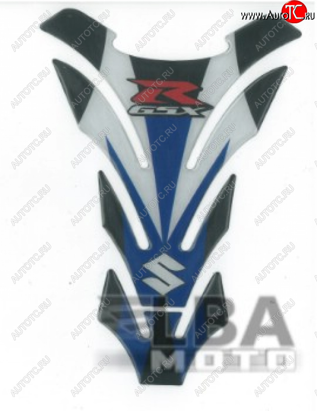 1 279 р. Наклейка на бак для мотоцикла Suzuki GSX-R Бело-Сине-Черная  пм-00017103  с доставкой в г. Воронеж
