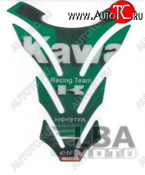 1 329 р. Наклейка на бак для мотоцикла Kawasaki Racing Зеленая  пм-00017106  с доставкой в г. Воронеж