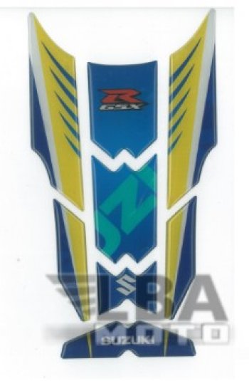 1 329 р. Наклейка на бак для мотоцикла Suzuki GSX-R Сине-Желтая  пм-00017107  с доставкой в г. Воронеж. Увеличить фотографию 1