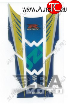 1 329 р. Наклейка на бак для мотоцикла Suzuki GSX-R Сине-Желтая  пм-00017107  с доставкой в г. Воронеж