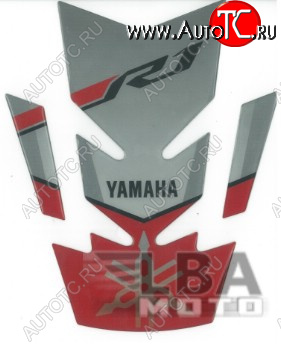 1 329 р. Наклейка на бак для мотоцикла Yamaha YZF-R1 Бело-Серо-Красная  пм-00017115  с доставкой в г. Воронеж