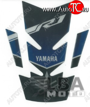 1 379 р. Наклейка на бак для мотоцикла Yamaha YZF-R1 Сине-Черная  пм-00017116  с доставкой в г. Воронеж