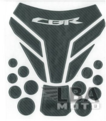 1 279 р. Наклейка на бак для мотоцикла Honda CBR Карбон Черная 3  пм-00017148  с доставкой в г. Воронеж. Увеличить фотографию 1