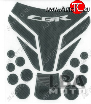 1 279 р. Наклейка на бак для мотоцикла Honda CBR Карбон Черная 3  пм-00017148  с доставкой в г. Воронеж
