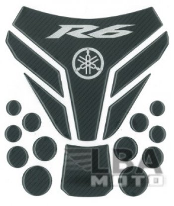 1 329 р. Наклейка на бак для мотоцикла Yamaha YZF-R6 Под Карбон 2  пм-00017151  с доставкой в г. Воронеж. Увеличить фотографию 2