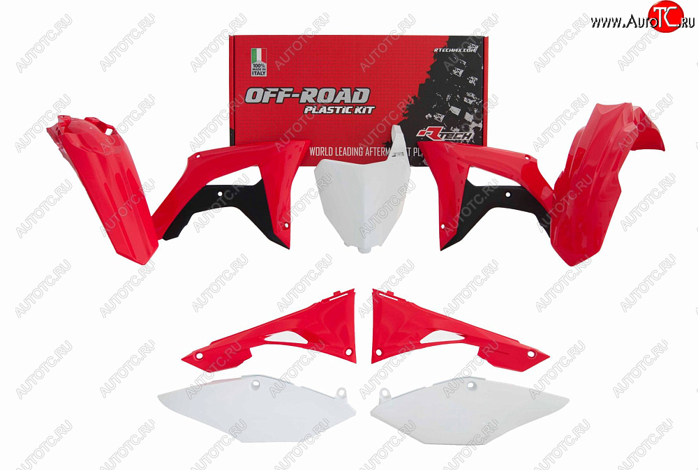 14 999 р. Комплект пластика R-Tech Honda CRF250R 19-20, CRF450R 19-20 (R-KITCRF-OEM-519) красный-белый  r-kitcrf-oem-519  с доставкой в г. Воронеж