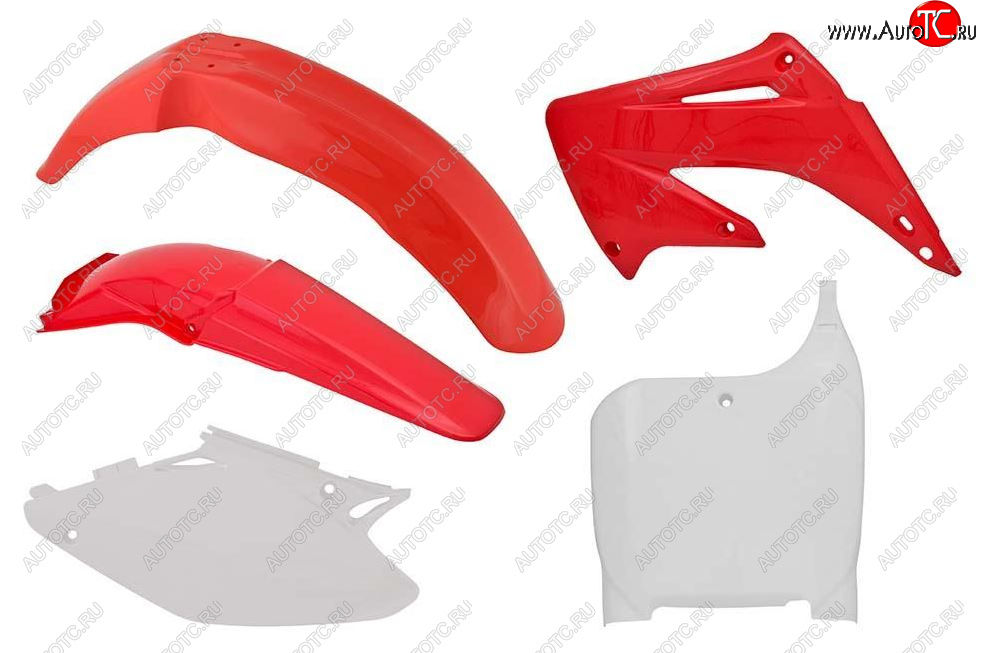 12 749 р. Комплект пластика R-Tech Honda CR125250 2002-2003 (R-KITCR0-OEM-502) красный-белый  r-kitcr0-oem-502  с доставкой в г. Воронеж
