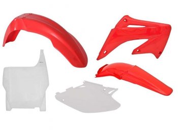 12 749 р. Комплект пластика R-Tech Honda CR125250 2004-2007 (R-KITCR0-OEM-503) красный-белый  r-kitcr0-oem-503  с доставкой в г. Воронеж. Увеличить фотографию 1