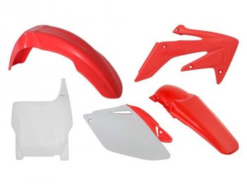 12 749 р. Комплект пластика R-Tech Honda CRF250R 2006-2007 (R-KITCRF-OEM-508) красный-белый  r-kitcrf-oem-508  с доставкой в г. Воронеж. Увеличить фотографию 1
