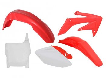 12 749 р. Комплект пластика R-Tech Honda CRF250R 04-05 (R-KITCRF-OEM-507) Красно-Белый  r-kitcrf-oem-507  с доставкой в г. Воронеж. Увеличить фотографию 1
