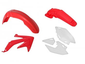 11 799 р. Комплект пластика R-Tech Honda CRF450X 05-07 (R-KITCRX-OEM-414) бело-красный  r-kitcrx-oem-414  с доставкой в г. Воронеж. Увеличить фотографию 1