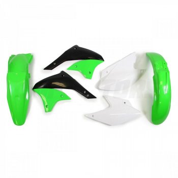 11 799 р. Комплект пластика R-Tech Kawasaki KLX450R 07-16 (R-KITKLX-OEM-497) зеленыйчерныйбелый  r-kitklx-oem-497  с доставкой в г. Воронеж. Увеличить фотографию 1