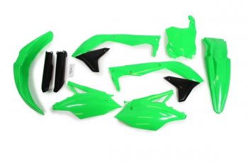 12 749 р. Комплект пластика R-Tech Kawasaki KX450F 16-18 (R-KITKXF-VF0-517) неоновый зеленый  r-kitkxf-vf0-517  с доставкой в г. Воронеж. Увеличить фотографию 1