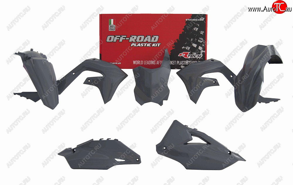 12 749 р. Комплект пластика R-Tech Kawasaki KX450F 19-20 (R-KITKXF-GR0-599) Quantum Grey серый  r-kitkxf-gr0-599  с доставкой в г. Воронеж