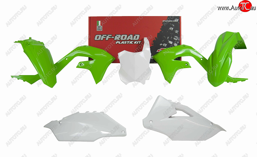 12 749 р. Комплект пластика R-Tech Kawasaki KX450F 19-20 (R-KITKXF-OEM-599) зеленыйбелый  r-kitkxf-oem-599  с доставкой в г. Воронеж