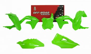 12 749 р. Комплект пластика R-Tech Kawasaki KX450F 19-20 (R-KITKXF-VF0-599) неоновый зеленый  r-kitkxf-vf0-599  с доставкой в г. Воронеж. Увеличить фотографию 1