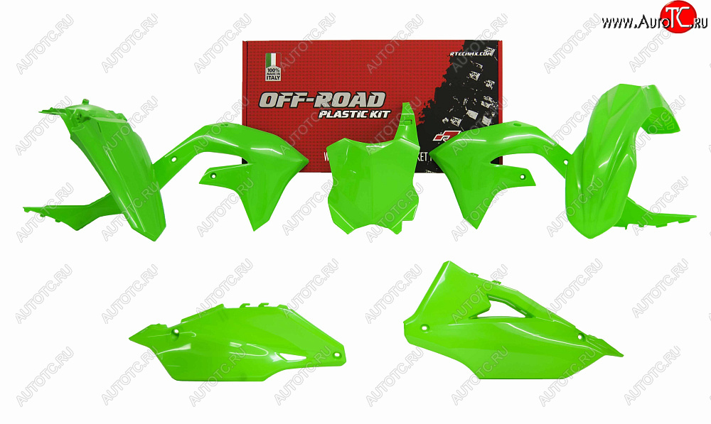 12 749 р. Комплект пластика R-Tech Kawasaki KX450F 19-20 (R-KITKXF-VF0-599) неоновый зеленый  r-kitkxf-vf0-599  с доставкой в г. Воронеж