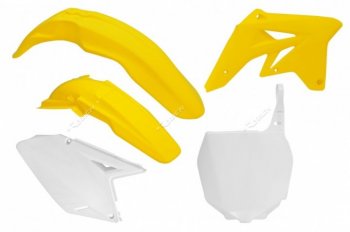 12 749 р. Комплект пластика R-Tech Suzuki RMZ250 07-09 (R-KITRMZ-OEM-507) желтыйбелый  r-kitrmz-oem-507  с доставкой в г. Воронеж. Увеличить фотографию 1