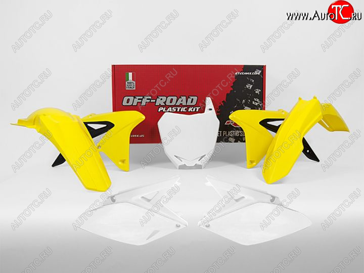 12 749 р. Комплект пластика R-Tech Suzuki RMZ250 10-18 (R-KITRMZ-OEM-592) желтыйбелыйчерный  r-kitrmz-oem-592  с доставкой в г. Воронеж