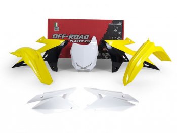 12 749 р. Комплект пластика R-Tech Suzuki RMZ450 2018 (R-KITRMZ-OEM-518) желтыйбелыйчерный  r-kitrmz-oem-518  с доставкой в г. Воронеж. Увеличить фотографию 1