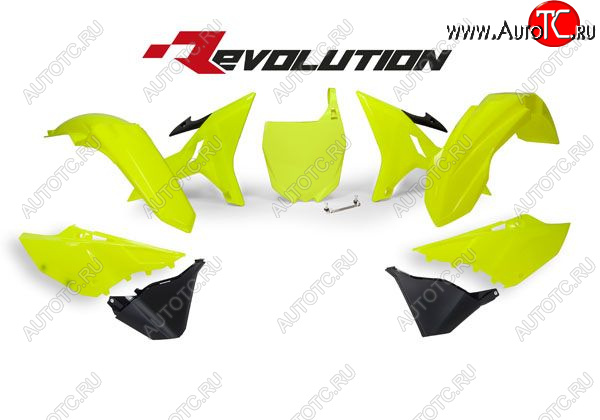 15 599 р. Комплект пластика R-Tech Yamaha YZ125250 02-18 (R-KITYZ0-GF0-REV) REVOLUTION неоновый желтыйчерный  r-kityz0-gf0-rev  с доставкой в г. Воронеж