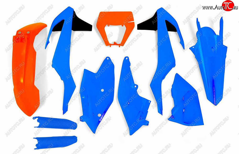 16 349 р. Комплект пластика R-Tech KTM EXCEXC-FXC-W 17-18 (R-KITKTM-CL0-528) голубойоранжевый  r-kitktm-cl0-528  с доставкой в г. Воронеж