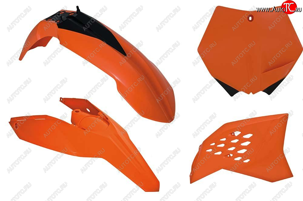 12 749 р. Компл. пласт. R-Tech KTM SXSXF 125-505 07-10, EXCEXCF 125-530 08-11 (R-KITKTM-OEM-505) оранжчерн.  r-kitktm-oem-505  с доставкой в г. Воронеж