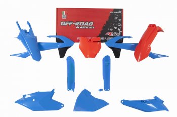 13 999 р. Комплект пластика R-Tech KTM SX85 18-22 (R-KITKTM-CL0-185) оранжевый-голубой  r-kitktm-cl0-185  с доставкой в г. Воронеж. Увеличить фотографию 1