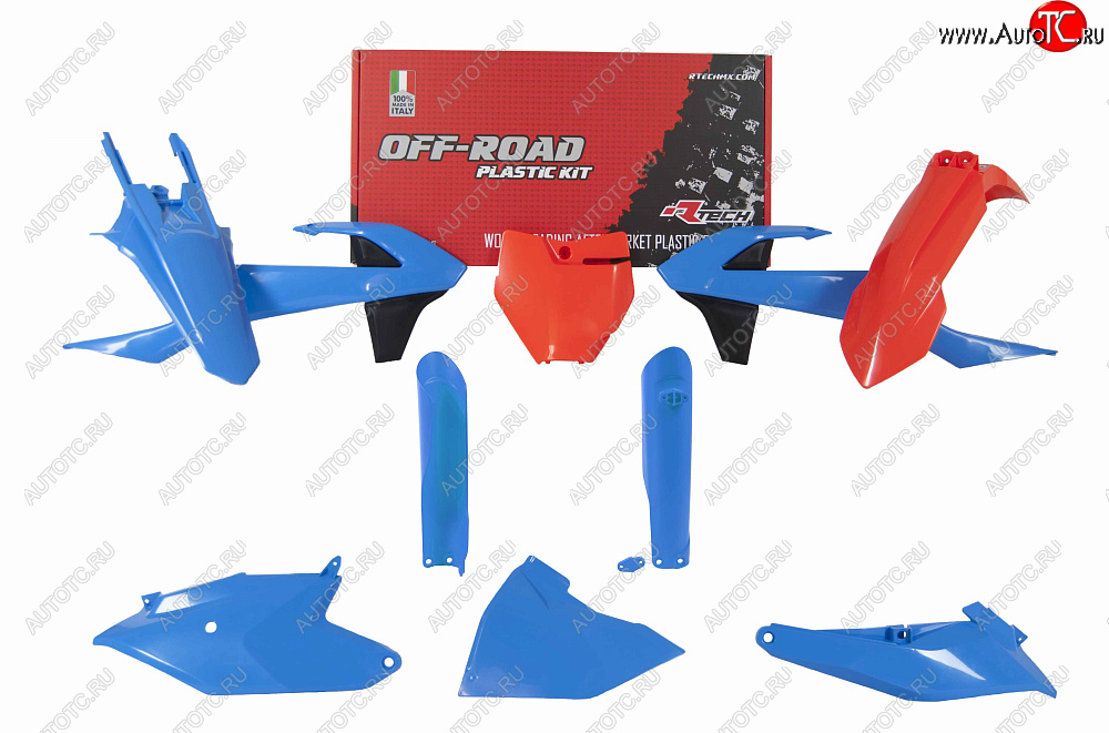 13 999 р. Комплект пластика R-Tech KTM SX85 18-22 (R-KITKTM-CL0-185) оранжевый-голубой  r-kitktm-cl0-185  с доставкой в г. Воронеж