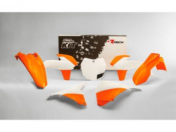 12 749 р. Комплект пластика R-Tech KTM SXSXF 125150250350450 13-15 (R-KITKTM-OEM-592) Бело-Оранжевый  r-kitktm-oem-592  с доставкой в г. Воронеж. Увеличить фотографию 1