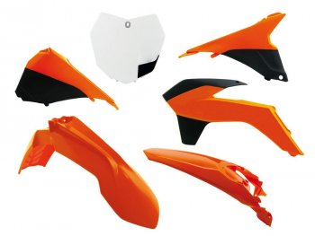 12 749 р. Комплект пластика R-Tech KTM SXSXF 125150250350450 13-15 (R-KITKTM-OEM-512) Бело-Черно-Оранж  r-kitktm-oem-512  с доставкой в г. Воронеж. Увеличить фотографию 1