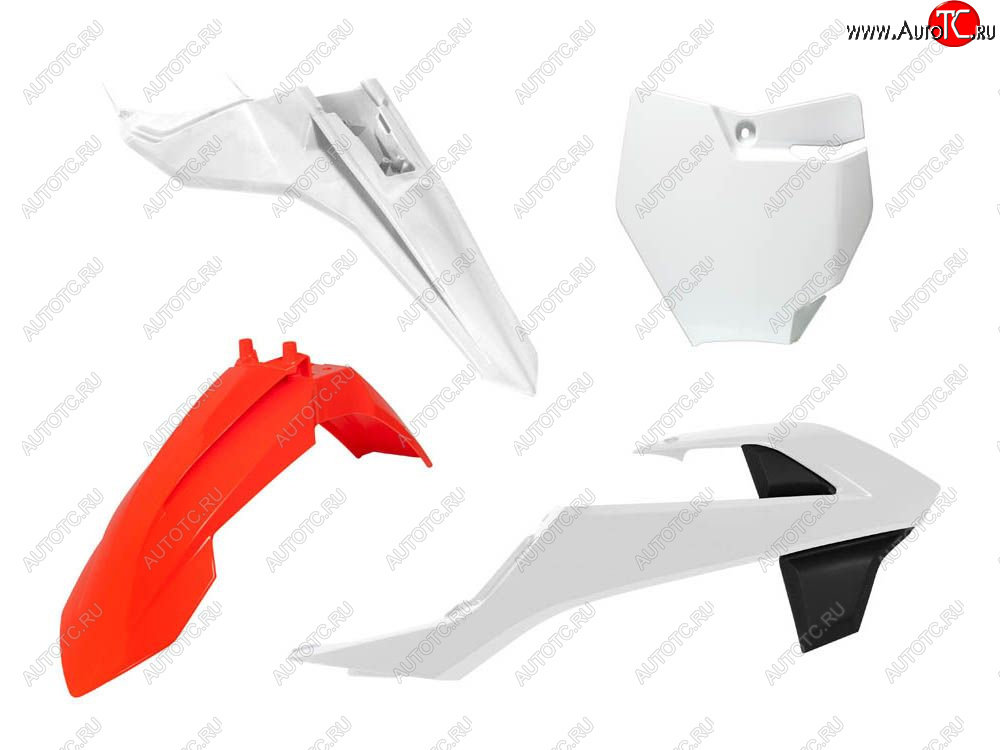 12 749 р. Комплект пластика R-Tech KTM SX 65 16-22 (R-KITKTM-O17-500) Бело-Черно-Оранжевый  r-kitktm-o17-500  с доставкой в г. Воронеж