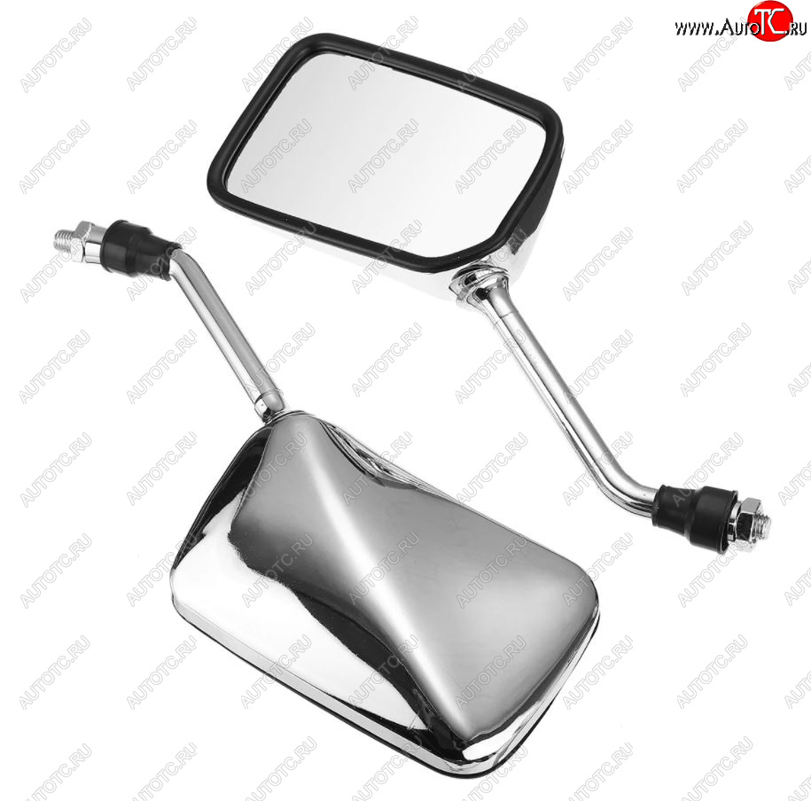 1 299 р. Зеркала для мотоцикла Honda CB400,Honda Bros400 прямоугольные, хром  пм-00001421  с доставкой в г. Воронеж