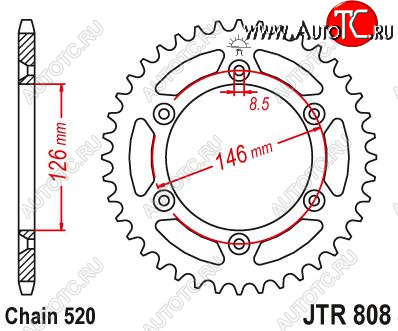 3 199 р. Звезда цепного привода JTR808 47SC  jtr808.47sc  с доставкой в г. Воронеж