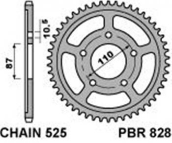 1 599 р. PBR Звезда задняя 828 45 C45  828 45  с доставкой в г. Воронеж. Увеличить фотографию 1