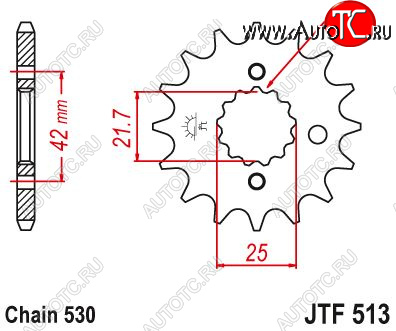 1 299 р. Звезда цепного привода JTF513 17  jtf513.17  с доставкой в г. Воронеж