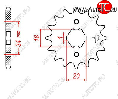 949 р. Звезда передняя ведущая Afam 20200 14 Зубов ( JTF259 14 )  пм-00017559  с доставкой в г. Воронеж