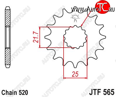 1 099 р. Звезда цепного привода JTF565 14sc  jtf565.14sc  с доставкой в г. Воронеж