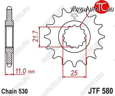 1 599 р. Звезда цепного привода JTF580 16  jtf580.16  с доставкой в г. Воронеж