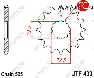 949 р. Звезда цепного привода JTF433 14  jtf433.14  с доставкой в г. Воронеж