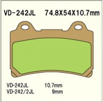 1 969 р. Тормозные колодки Vesrah VD 2422JL	  пм-00005078  с доставкой в г. Воронеж. Увеличить фотографию 1