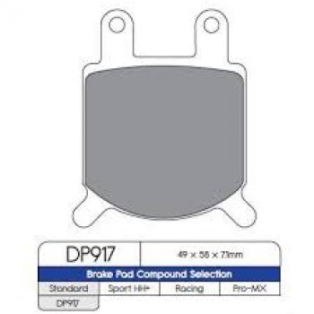 1 149 р. Тормозные колодки DP DP917  пм-00017346  с доставкой в г. Воронеж. Увеличить фотографию 1