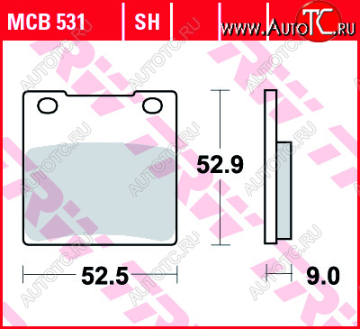 3 309 р. Тормозные колодки TRW MCB531  mcb531  с доставкой в г. Воронеж