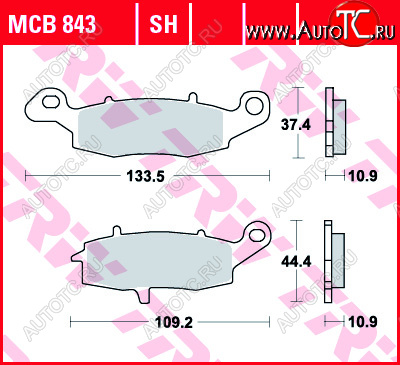 4 089 р. Тормозные колодки TRW MCB843SH  mcb843sh  с доставкой в г. Воронеж