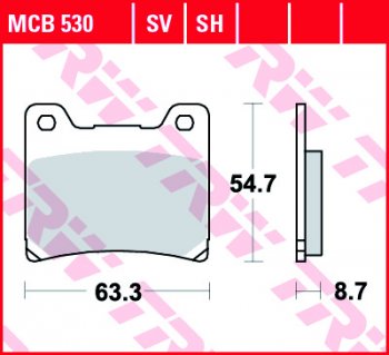 3 889 р. Тормозные колодки TRW MCB530SH  mcb530sh  с доставкой в г. Воронеж. Увеличить фотографию 1