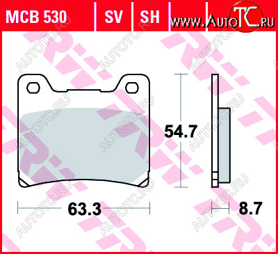 3 889 р. Тормозные колодки TRW MCB530SH  mcb530sh  с доставкой в г. Воронеж