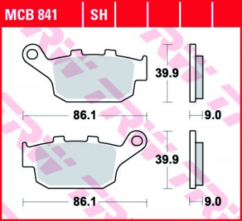 3 889 р. Тормозные колодки TRW MCB841SH  mcb841sh  с доставкой в г. Воронеж. Увеличить фотографию 1
