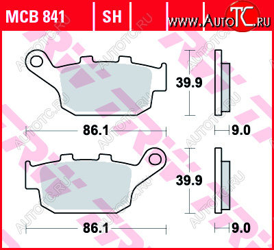 3 889 р. Тормозные колодки TRW MCB841SH  mcb841sh  с доставкой в г. Воронеж